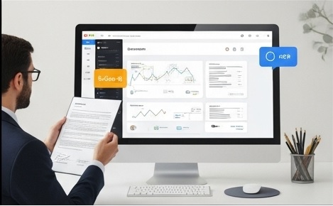 Mock-up da interface de um sistema de gestão de documentos
